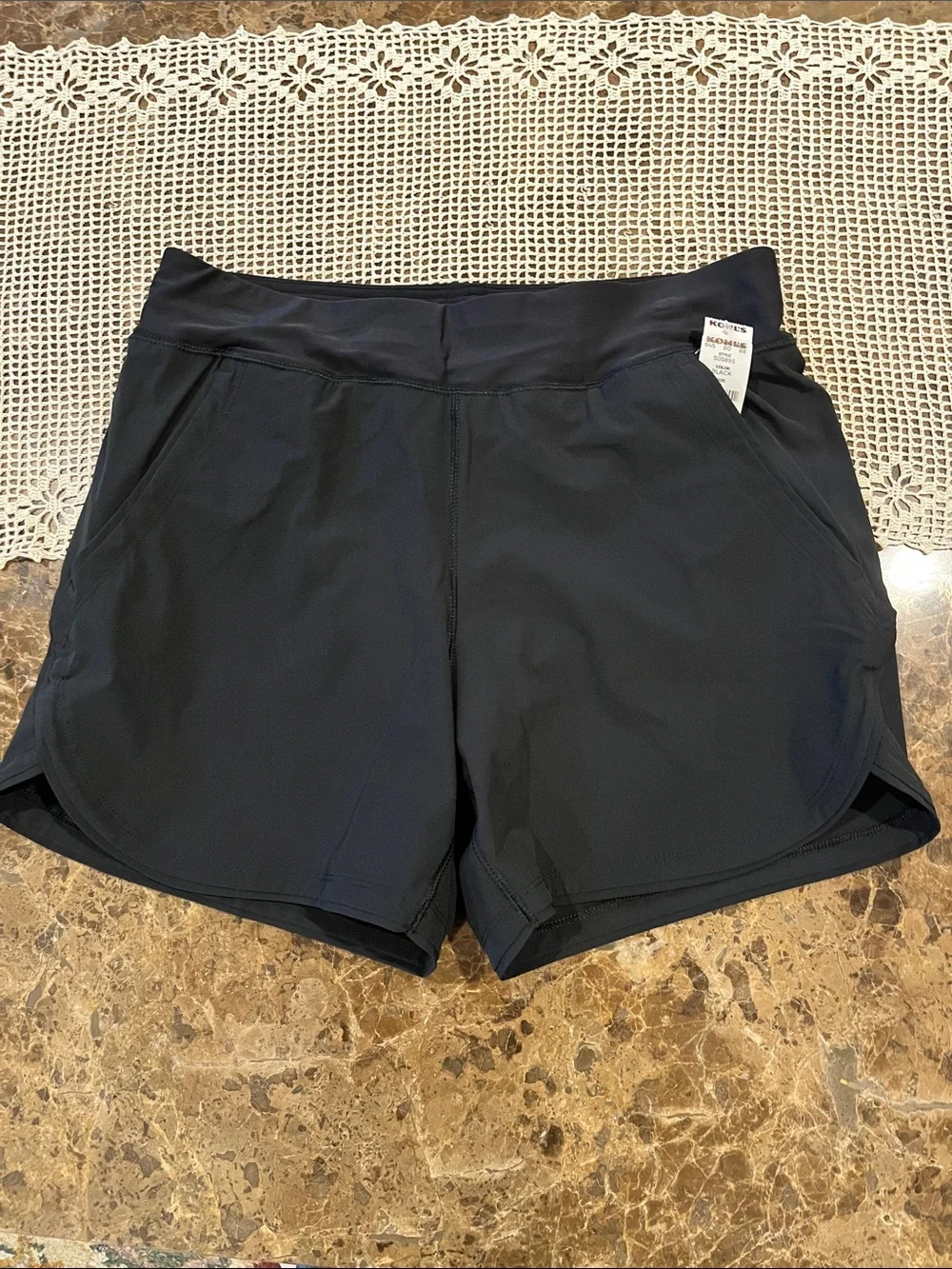 🆕 Lands’ End 5-in. Quick Dry Swim Shorts with Liner size 10 Black